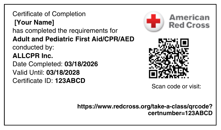 American Red Cross CPR& First Aid Course in San Jose, CA